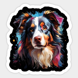 Border Collie Rainbow Sticker